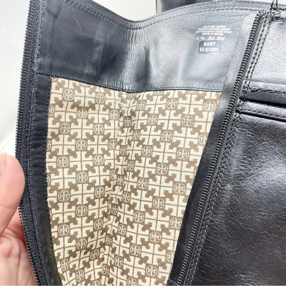 Tory Burch Calista Black Leather Knee High Riding Boots Women's Size 8 - Picture 12 of 12